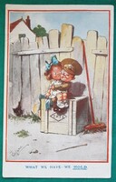 WHAT WE HAVE - WE HOLD  Artist: T Gilson, gyerekek, katonaság, humoros képeslap