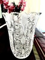 Gyönyörű új Bohemia kristály váza 26 cm