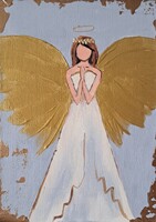 Angyal 18x13cm kis kép ( végkiárusítottam)