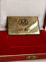 Plakett, bronz, dobozban