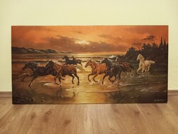 Reprezentatív!W.de Caro festménymásolat,számozott,keret nélkül.100 x 50 cm