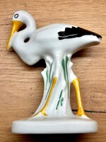 VITRINBŐL:Gólya, szép festésű art-deco stílusú porcelán