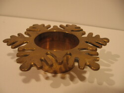 Hópehely forma réz gyertyatartó