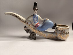 Kiváló állapotú, aranyozott ukrán porcelán díszpipa – Polonne (1970-es évek)