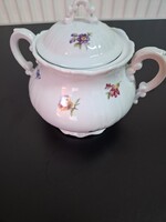 Zsolnay porcelán barokk mintás cukortartó