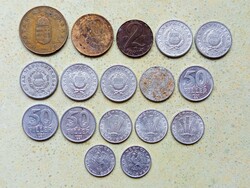 Magyarország 17 db Különböző Érme 10 20 50 Fillér 1 2 10 100 Forint 1967-1995
