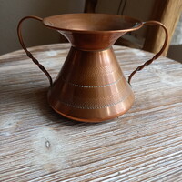 Régi vörösréz váza/ceruzatartó (7,8x13x8,8)