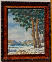 (N) Bolvári Alajos (1905-1979) : Téli táj / Pécs / Mecsek