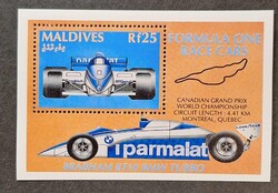 1991. Maldív-szigetek - FORMULA 1 blokk ** 6 € (595.)