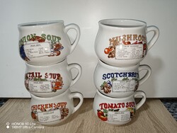 Vintage kerámia levesesbögrék