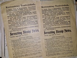 1930 körül, két választási szórólap