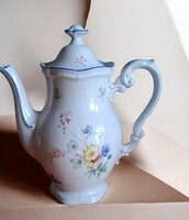Bavaria Plankenhammer csodás virágmintás porcelán kancsó, teáskancsó, vizeskancsó, kiöntő, barokk