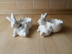 2 db fehér nyuszis porcelán tojástartó