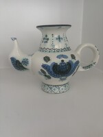 Ritka, nagyméretű kézzel festett teáskancsó – jelzett porcelán