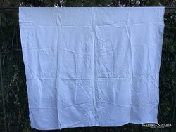 LEPEDŐ - 220 x 150 cm - PAMUTVÁSZON - VASTAG - ERŐS - HÓFEHÉR - RÉGI - HIBÁTLAN
