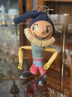 SZAKÁLLAS DRÓTBABA FIGURA, RETRO TRAFIK ÁRÚ 10 CM
