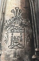 Antik ezüst nyelű vajkés szép nemesi címerrel