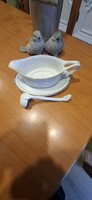 Antik Rosenthal Botticelli Szószos tál mártásos kiöntő porcelán merőkanállal Bavaria ritka porcelán