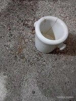 ANTIK KŐSZÉNBÁNYA S TÉGLAGYÁR PORCELÁN  FEHÉR PORCELÁN MOZSÁR, SÉRÜLT  MAGASSÁGA: 13.5 CM, FELSŐ ÁTM