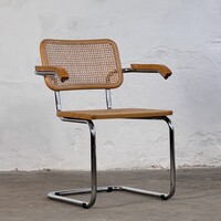 Marcel Breuer "Cesca" karfás csővázas rattan szék