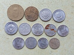 Magyarország 13 db Különböző Érme 10 20 50 Fillér 1 10 100 Forint 1981-1995