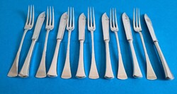 Ezüst 6 darab hal villa és 6 darab hal kés angol fazon
