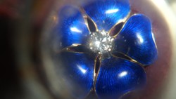 14K zománcozott antik arany medál