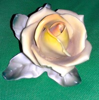 Antik KARL ENS VOLKSTEDT - RITKA SÁRGA RÓZSA porcelán figura FÉNYKÉP TARTÓ 7 x 4 x 4 cm HIBÁTLAN