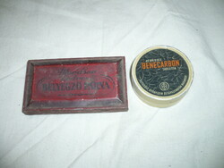 Régi fémdoboz bélyegzőpárna és  benecarbon