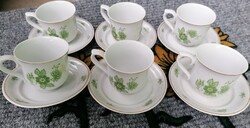 Hollóházi porcelán kávéskészlet, hibátlan