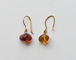 Vintage borostyán köves fülbevaló