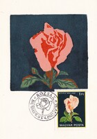 Rózsák II.1ft Bélyeg Levelezőlapon Egyedi Bélyegzéssel