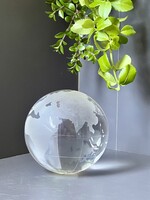 Kristály üveg földgömb világtérkép dekoráció