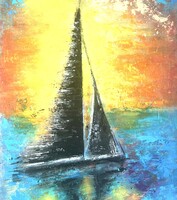 Balogh K. Zsuzsanna- Nagyméretű festmény impasto technikával