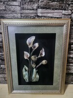 3D Térhatású Falikép – Elegáns Kála és Rózsa Kompozíció