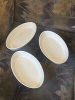 3 DB DRASCHE, JELZETT OVÁLIS PORCELÁN TÁL EGYÜTT 25 X 15 CM