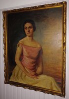 Szecessziós női portré florentin keretben