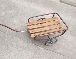 Régi, vintage stílusú, 2 kerekes kézi kocsi / kerti kocsi / virág állvány / dekorációs kellék eladó