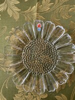 Humppila "Auringonkukka" (napraforgó) finn üvegtál - Kaj Blomqvist tervezése (19 cm)