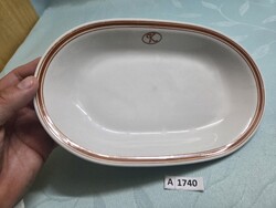 A1740 Alföldi tripla barna csíkos Kristály hotel kocsonyás tál 25x16 cm