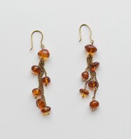 Vintage borostyán köves fülbevaló