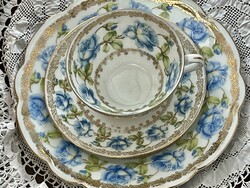 Rózsás Mz-s porcelán trió