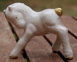 Ikonikus repesztett mázas Silberdistel kerámia csikó – Mid-Century Modern (MCM) stílus, 1960-as évek