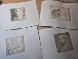 Szász Endre eredeti rézkarcai, számozott szignózot példányok.