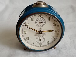 Óra asztali 014 - vekker Junghans Bivox mechanikus felhúzós ébresztőóra működik retro