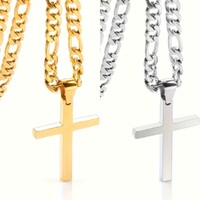 Arany Vagy Ezüst Figaro Nyaklánc Kereszt Medál Sebészeti Acél Hipoallergén + Ékszerdoboz. Új!