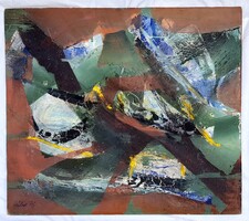 Gábor István - Osztódás 1976 Képcsarnok olajfestmény 80x70cm