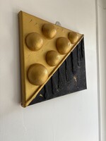 Arany ,fekete,modern,absztrakt, fali dekoráció, lakáskiegészítő