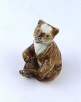 1Z749 Régi ülő medve cseh porcelán figura 11.7 cm