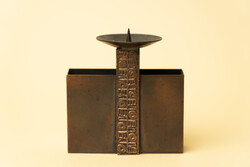 Mid Century Vörösréz Gyertyatartó / Retró Iparművészeti